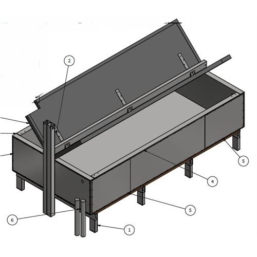 CURING TANK / BATH  – With HINGED LID INSULATED 1600L