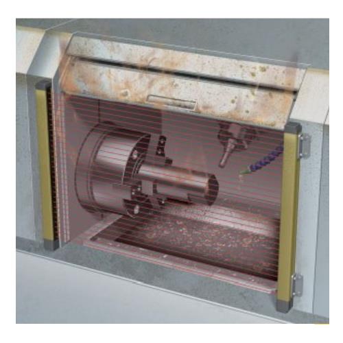 ROTARY SAMPLE DIVIDER SAFETY LIGHT CURTAIN