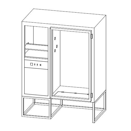 CABINET (820L) TEMP CLIMATE- HORIZONTAL REMOVABLE PLUG
